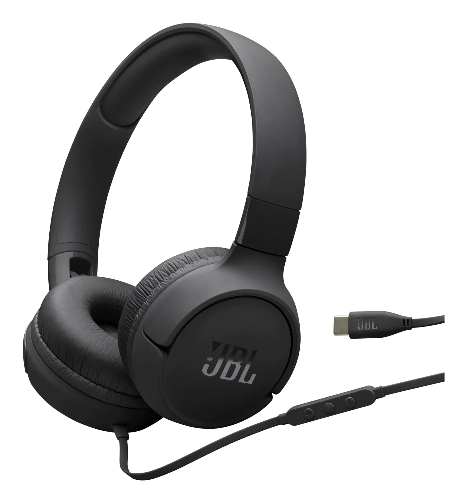 Auricolari JBL cablati USB-C con microfono, pieghevoli, Hi-Res, neri - immagine 1