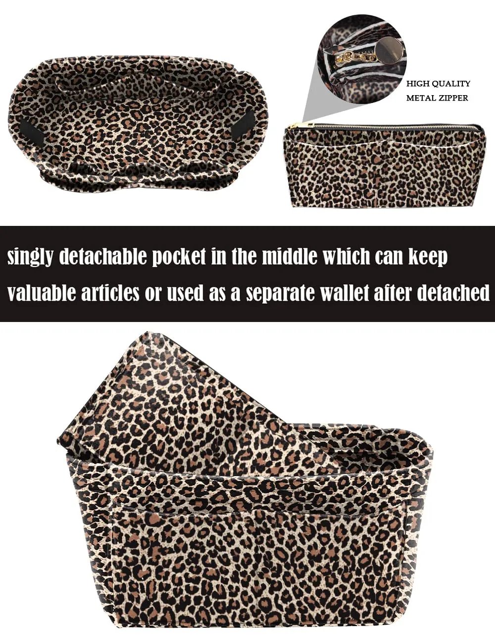 LEXSION Organizer borsa in feltro con cerniera per borsa da trasporto per Speedy Neverfull PM MM Large - immagine 2