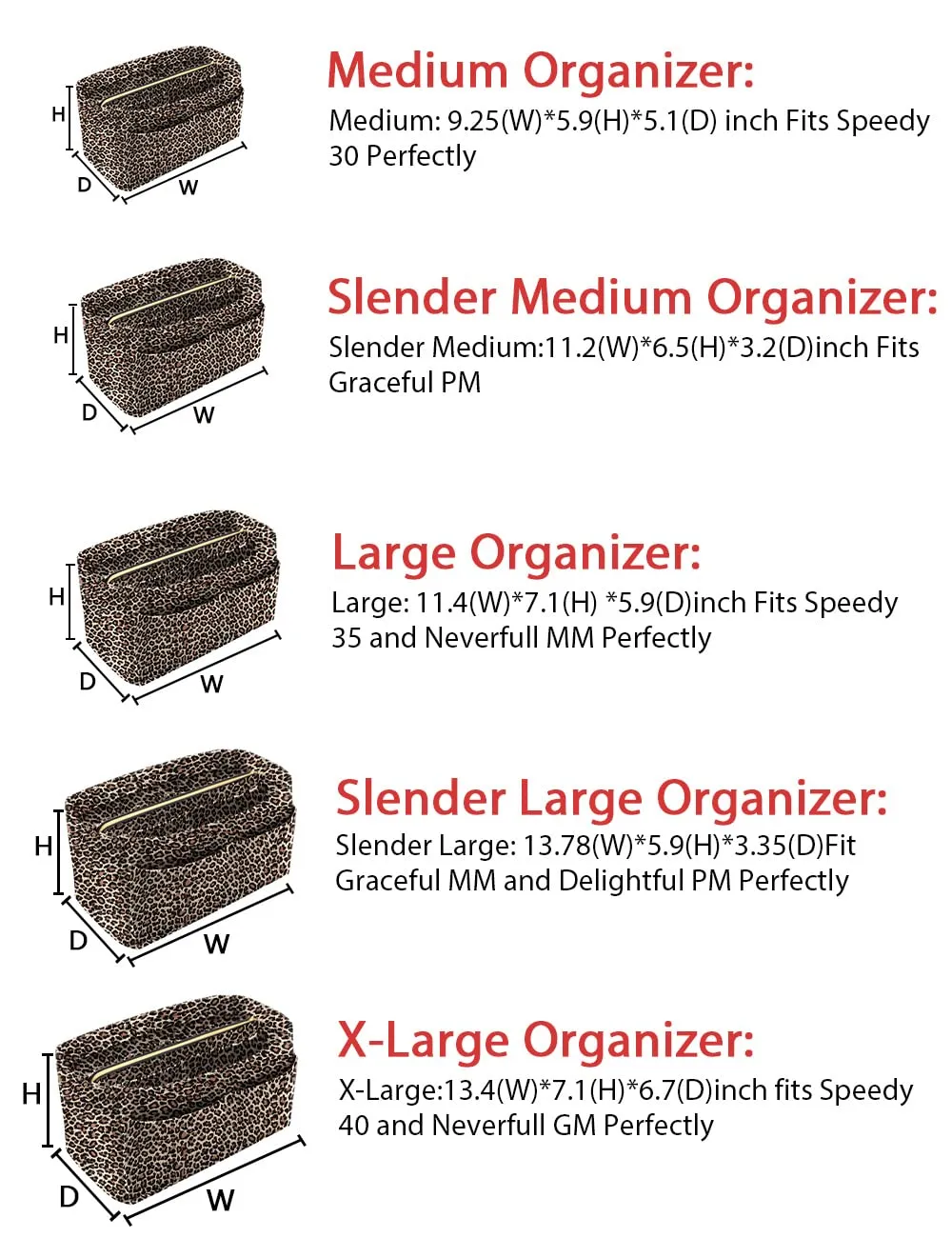 LEXSION Organizer borsa in feltro con cerniera per borsa da trasporto per Speedy Neverfull PM MM Large - immagine 6