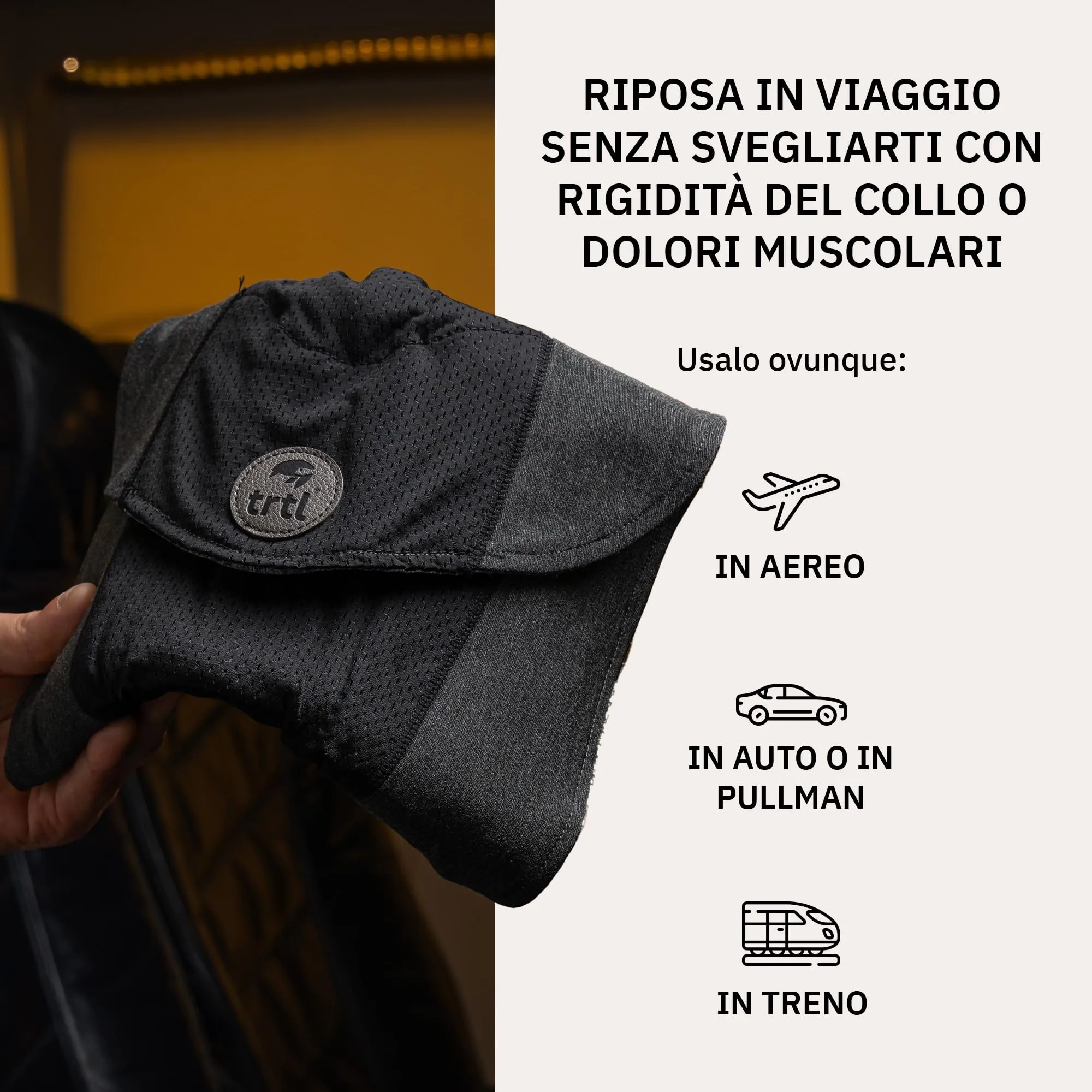 trtl Cool Cuscino da Viaggio per Supporto Collo Leggero e Traspirante - immagine 4