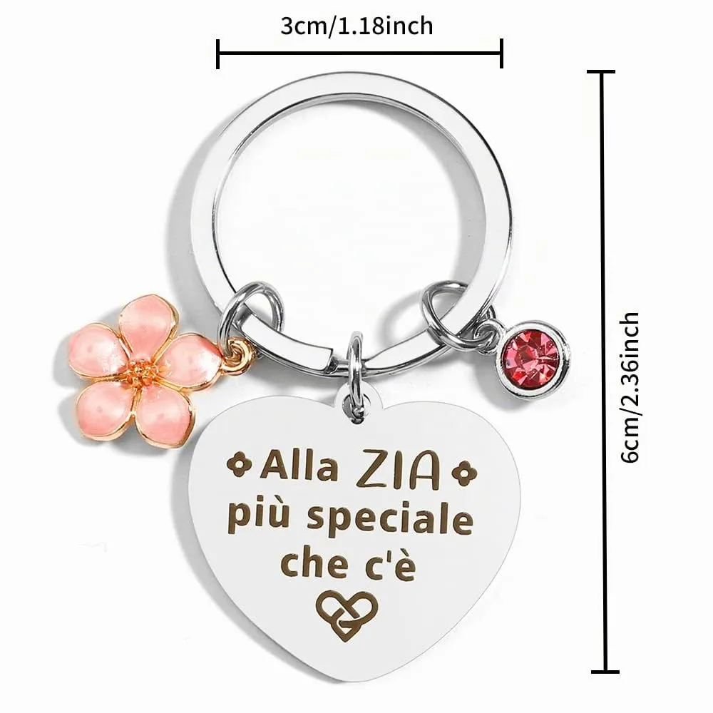 RGHSZ Regalo Zia Natale,Regalo Zia,Portachiavi Zia,Regali Natale 2024 Offerte,Regalo Zia Compleanno,Regali Zia Compleanno Regalo Di Compleanno per Zia Regalo Anniversario Zia Regalo Festa Della Mamma - immagine 2