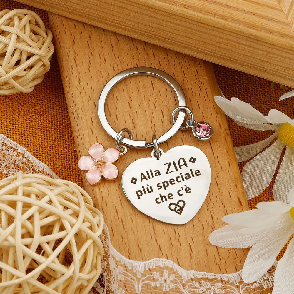 RGHSZ Regalo Zia Natale,Regalo Zia,Portachiavi Zia,Regali Natale 2024 Offerte,Regalo Zia Compleanno,Regali Zia Compleanno Regalo Di Compleanno per Zia Regalo Anniversario Zia Regalo Festa Della Mamma - immagine 3