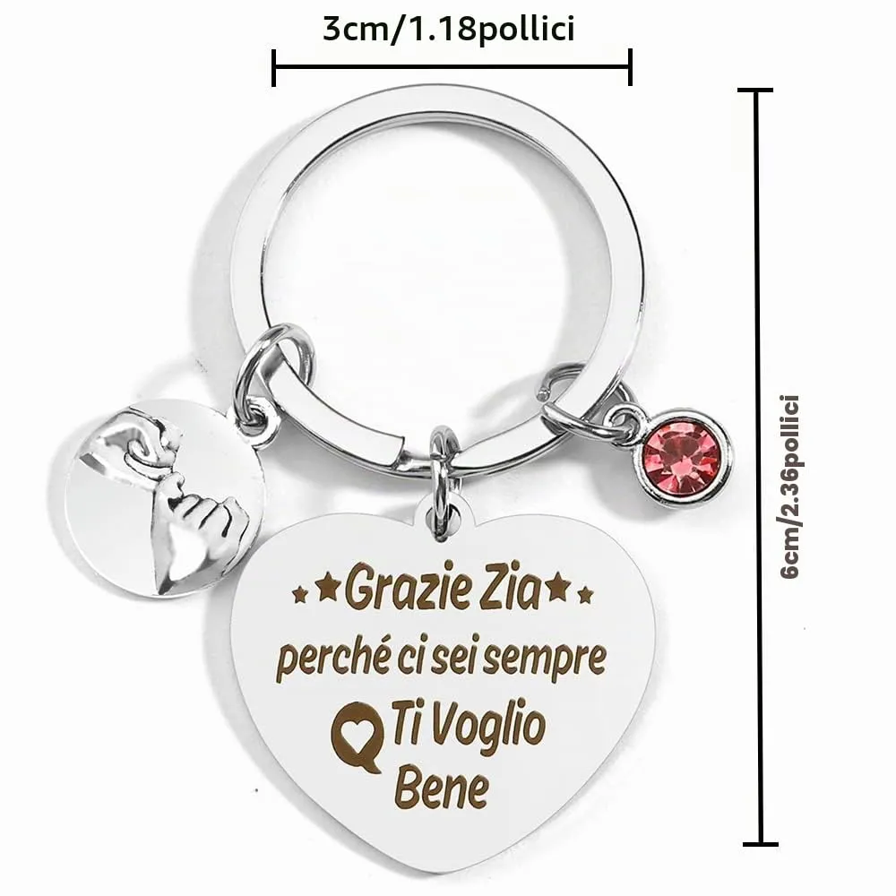 RGHSZ Regalo Natale Zia,Portachiavi Zia,Regalo Zia Compleanno, Regali per Zia Compleanno Regalo Zia Natale Regalo di Compleanno per Zia Regalo Laurea Zia Regalo Festa Zia Regalo Festa Della Mamma - immagine 2