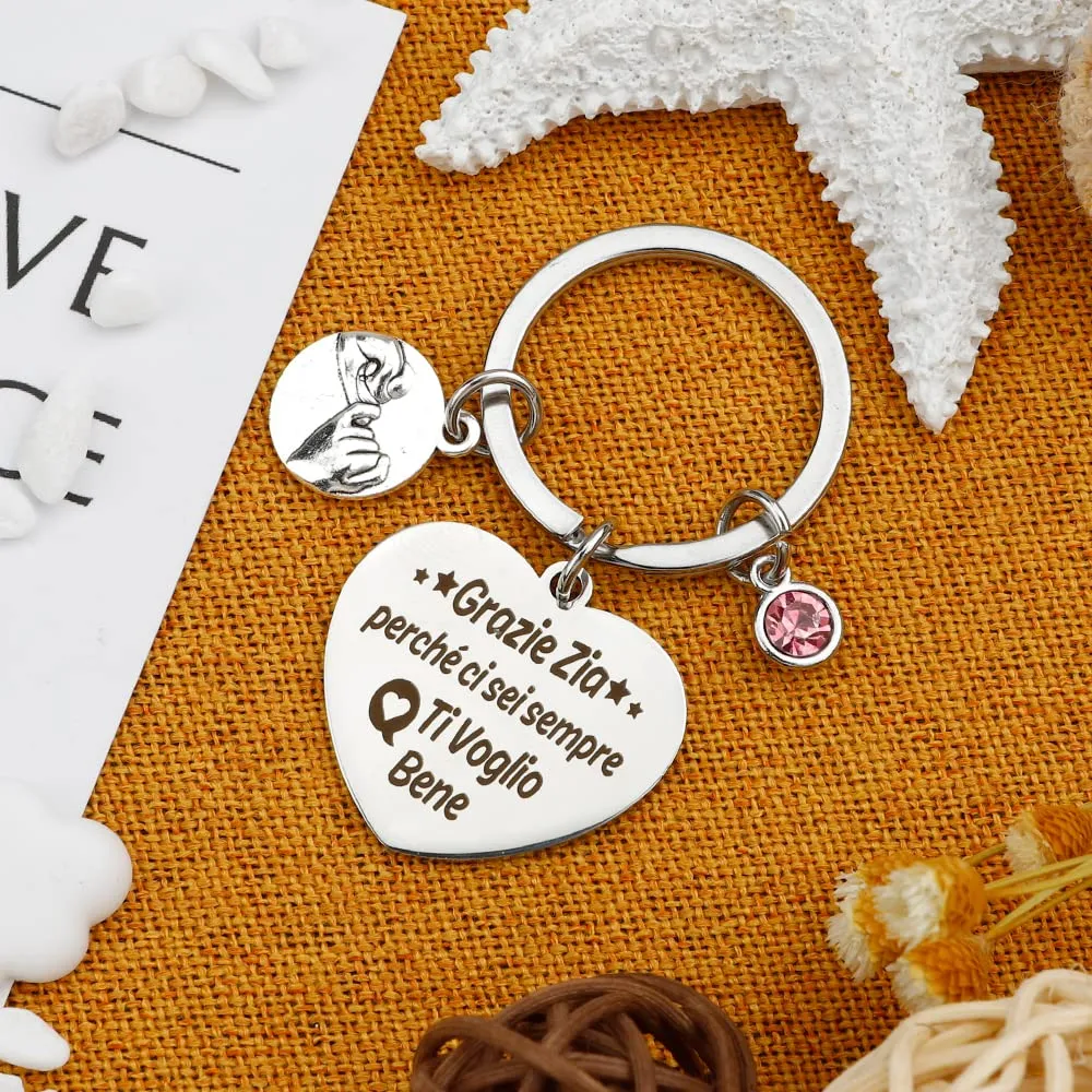 RGHSZ Regalo Natale Zia,Portachiavi Zia,Regalo Zia Compleanno, Regali per Zia Compleanno Regalo Zia Natale Regalo di Compleanno per Zia Regalo Laurea Zia Regalo Festa Zia Regalo Festa Della Mamma - immagine 6