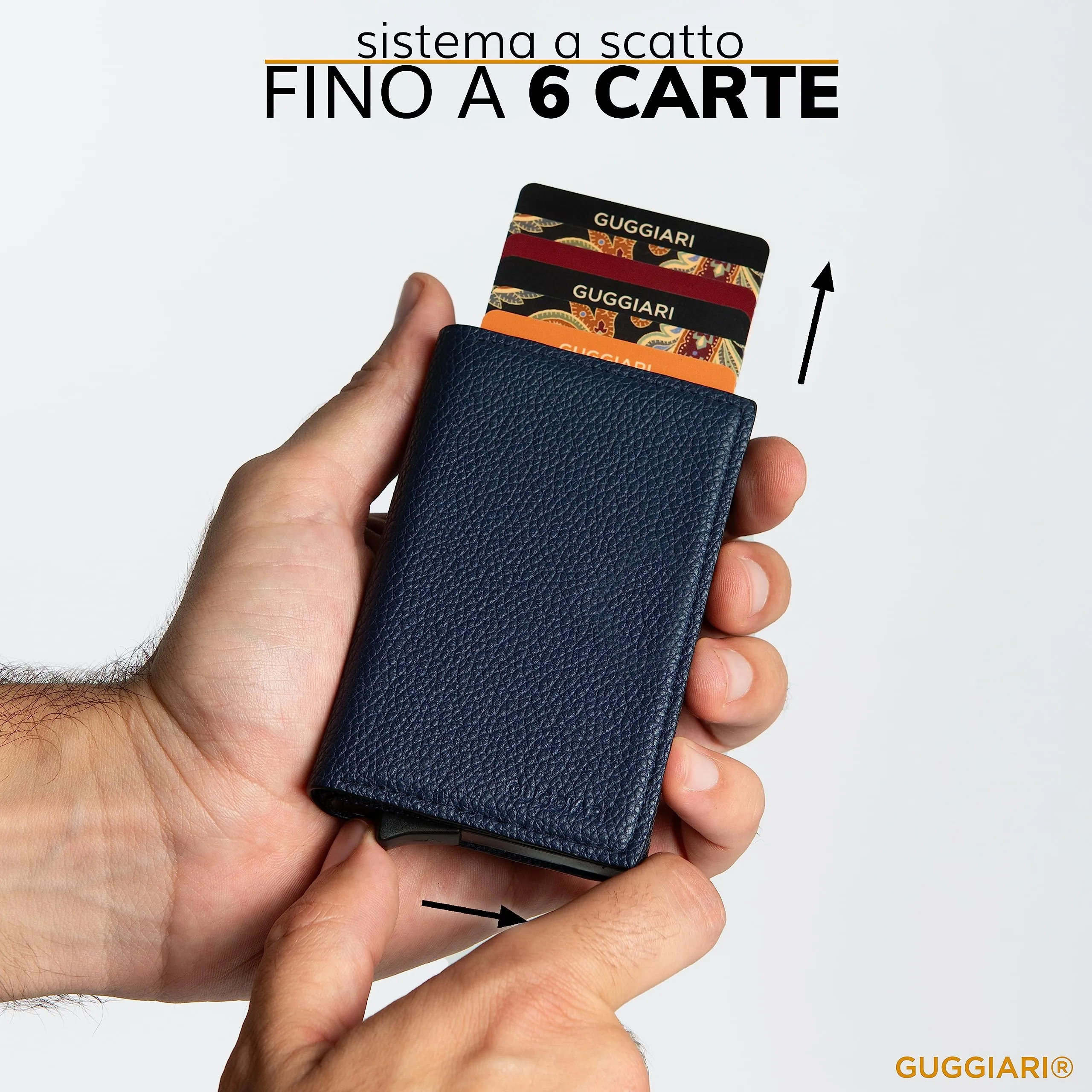 GUGGIARI® Porta Carte Credito RFID Alluminio, Magnetico - immagine 2
