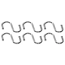Set ganci a S metallo nichelato 6 pz (70mm) MONTI 900082 - immagine 1