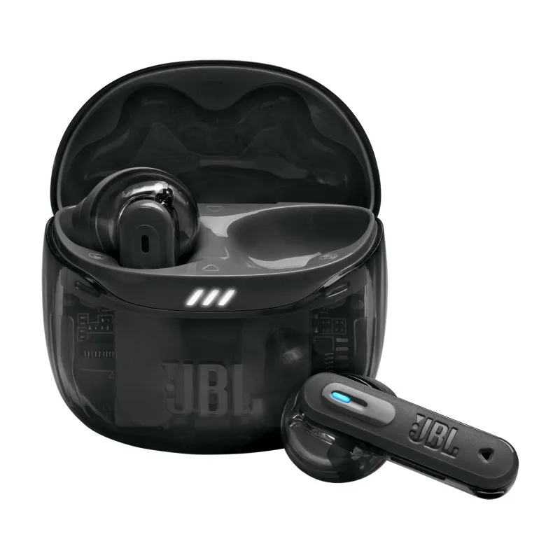 Auricolari JBL Tune Flex 2 Ghost Edition wireless Bluetooth 5.3 con ANC nero trasparente - immagine 1