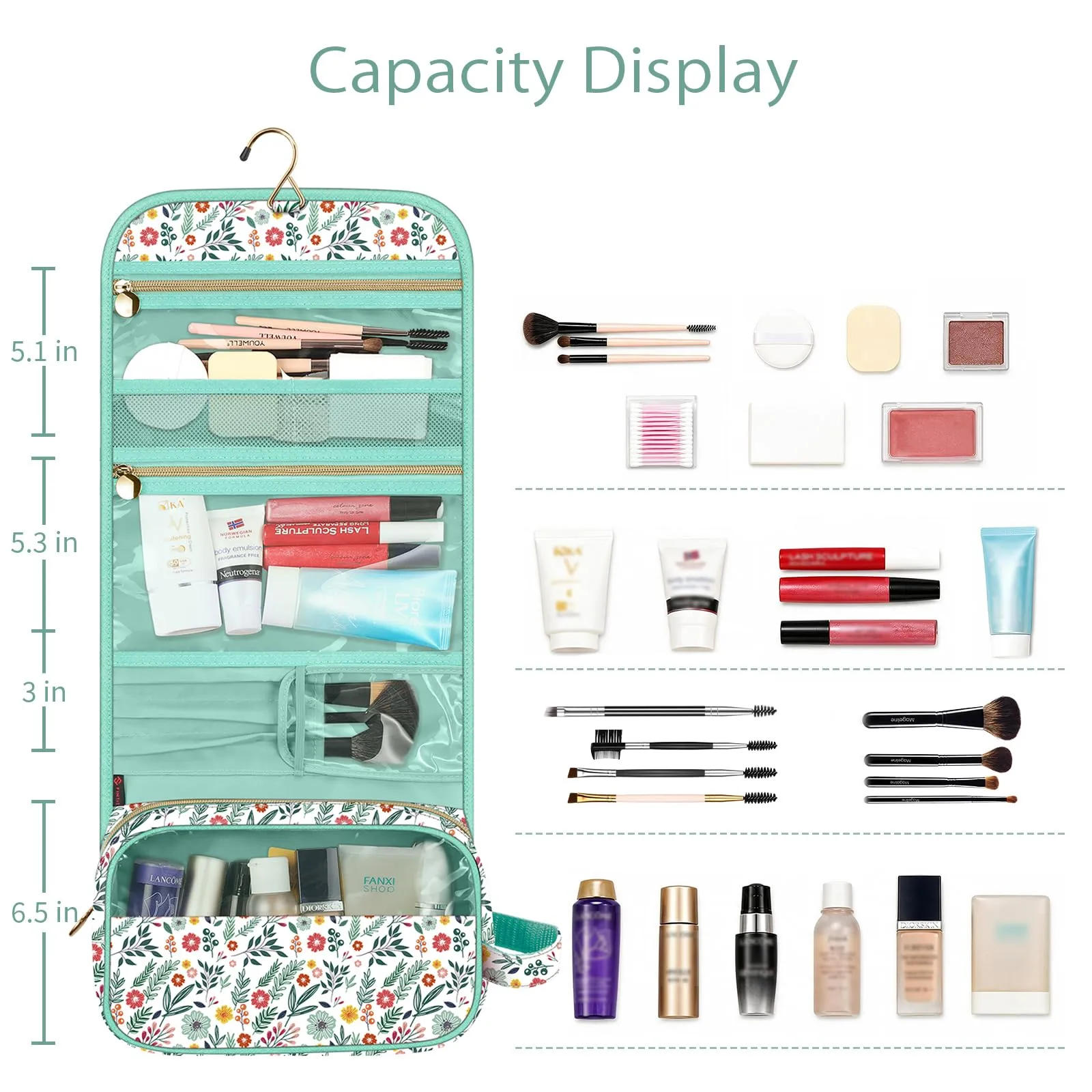 FINTIE Beauty Case da Viaggio Portatile Trucco - immagine 4
