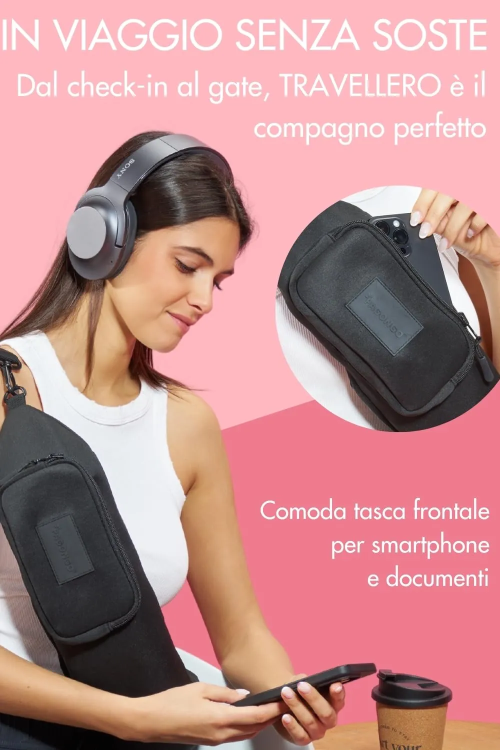 PAGONGO TRAVELLERO Cuscino da Viaggio Riempibile con Vestiti, Taglia Media | Cuscino Aereo, Borsa Cuscino, Viaggio Accessori Utili, Accessori Viaggio, Kit Viaggio (Nero, Media) - immagine 3
