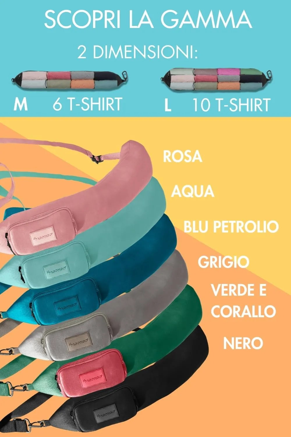 PAGONGO TRAVELLERO Cuscino da Viaggio Riempibile con Vestiti, Taglia Media | Cuscino Aereo, Borsa Cuscino, Viaggio Accessori Utili, Accessori Viaggio, Kit Viaggio (Nero, Media) - immagine 5