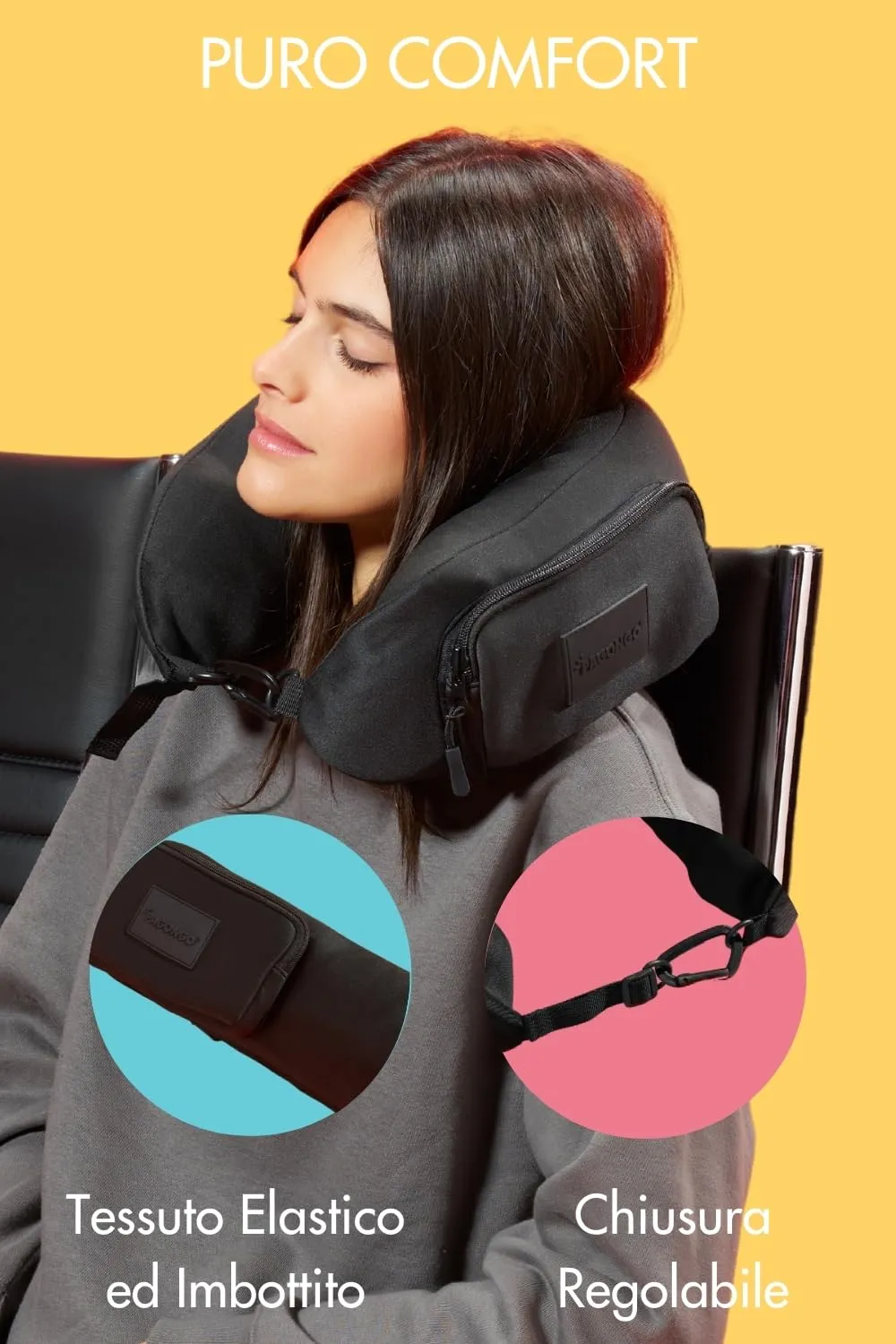 PAGONGO TRAVELLERO Cuscino da Viaggio Riempibile con Vestiti, Taglia Media | Cuscino Aereo, Borsa Cuscino, Viaggio Accessori Utili, Accessori Viaggio, Kit Viaggio (Nero, Media) - immagine 7