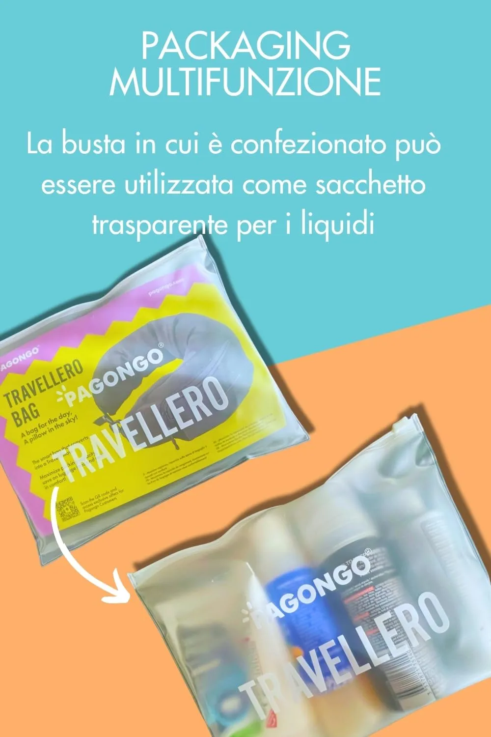 PAGONGO TRAVELLERO Cuscino da Viaggio Riempibile con Vestiti, Taglia Media | Cuscino Aereo, Borsa Cuscino, Viaggio Accessori Utili, Accessori Viaggio, Kit Viaggio (Nero, Media) - immagine 10