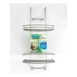 Porta oggetti box doccia 2 ripiani a vite (26x58x20cm) ONDA Silver 46 04 08 - immagine 1