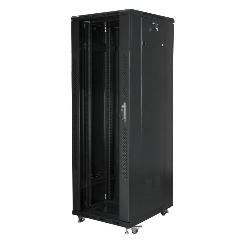 Armadio Rack Lanberg FF01-6837-12B Nero 37U 800kg con Porte Vetro Temperato e Pannelli Laterali Rimovibili - immagine 1