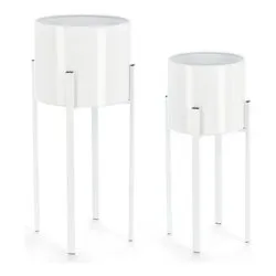 Set porta vasi piante 2 pz acciaio ESTER Bianco 0741482 - immagine 1