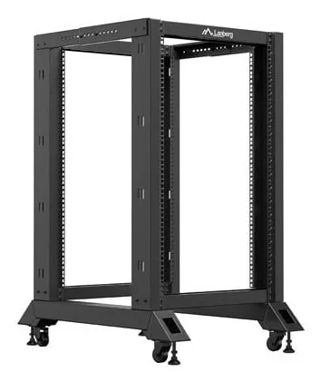Rack Lanberg OR01-6818-B Open Rack 18U 600 kg Nero con Ruote PCT - immagine 1