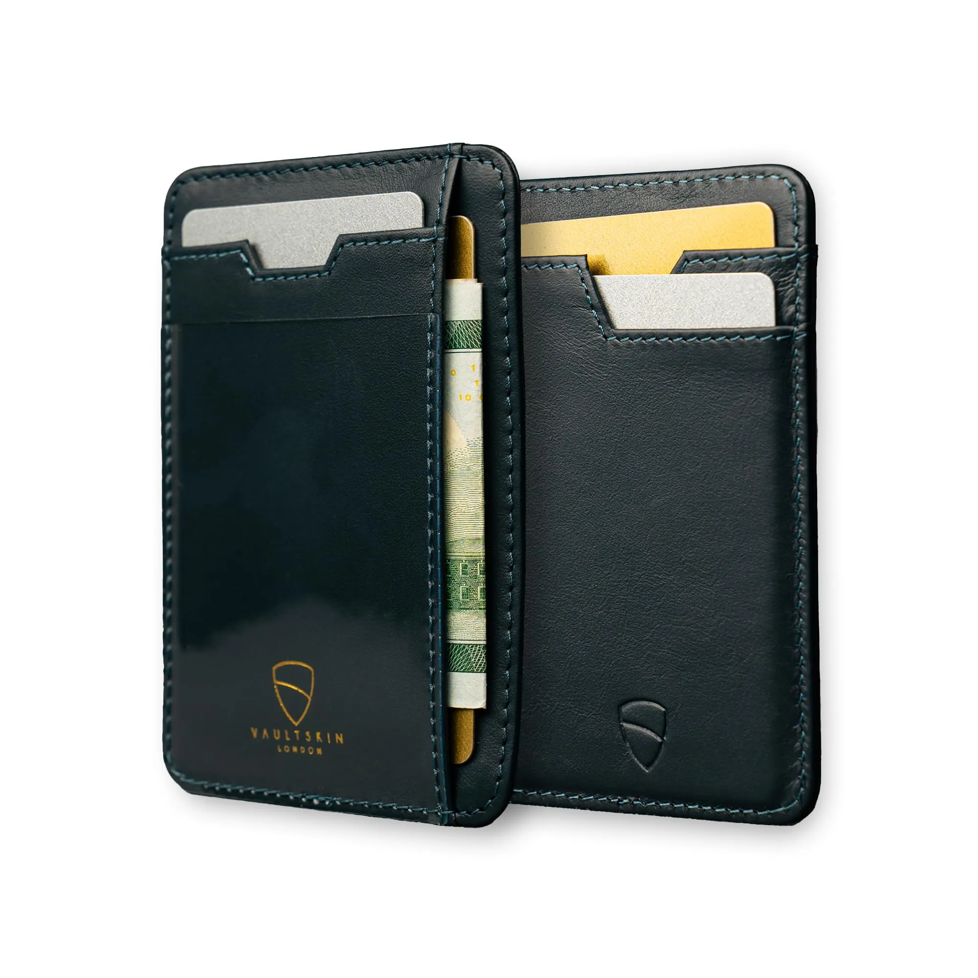 Vaultskin BRIXTON Portafoglio Slim Uomo in Pelle con RFID, Blu navy - immagine 1