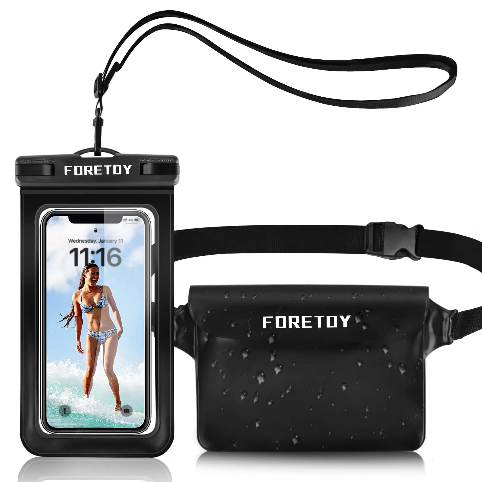 Borsa Impermeabile Mare & Custodia Impermeabile Smartphone, Sacca Stagna - immagine 1