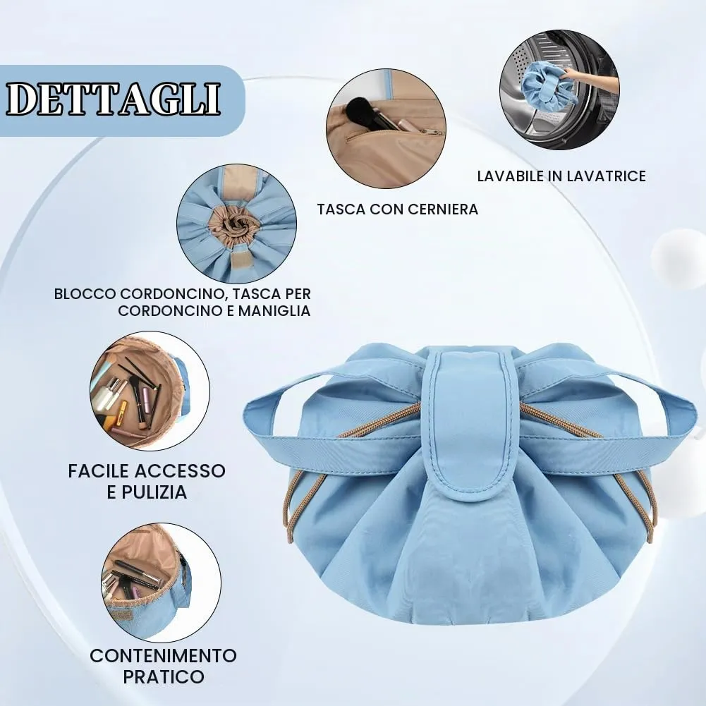 URAQT Borsa Cosmetica da Viaggio, Impermeabile, Portatile,Blu - immagine 2