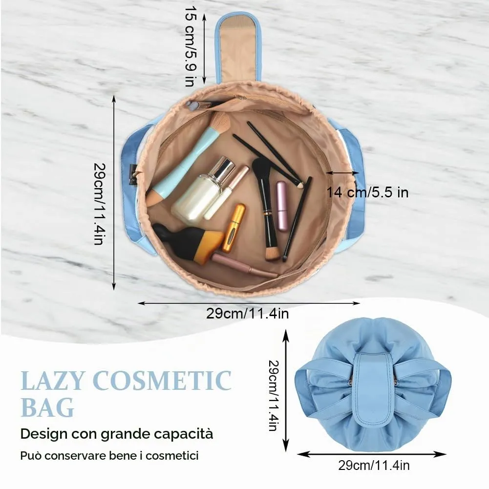 URAQT Borsa Cosmetica da Viaggio, Impermeabile, Portatile,Blu - immagine 4