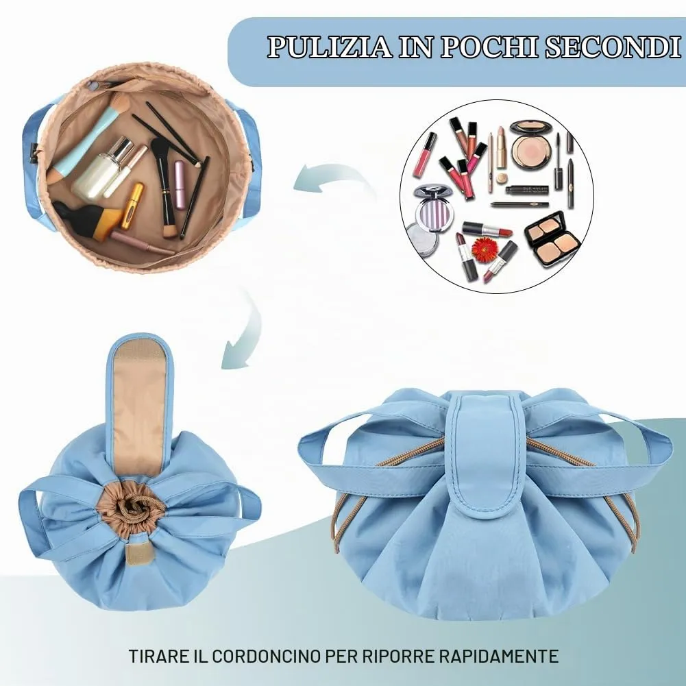 URAQT Borsa Cosmetica da Viaggio, Impermeabile, Portatile,Blu - immagine 5