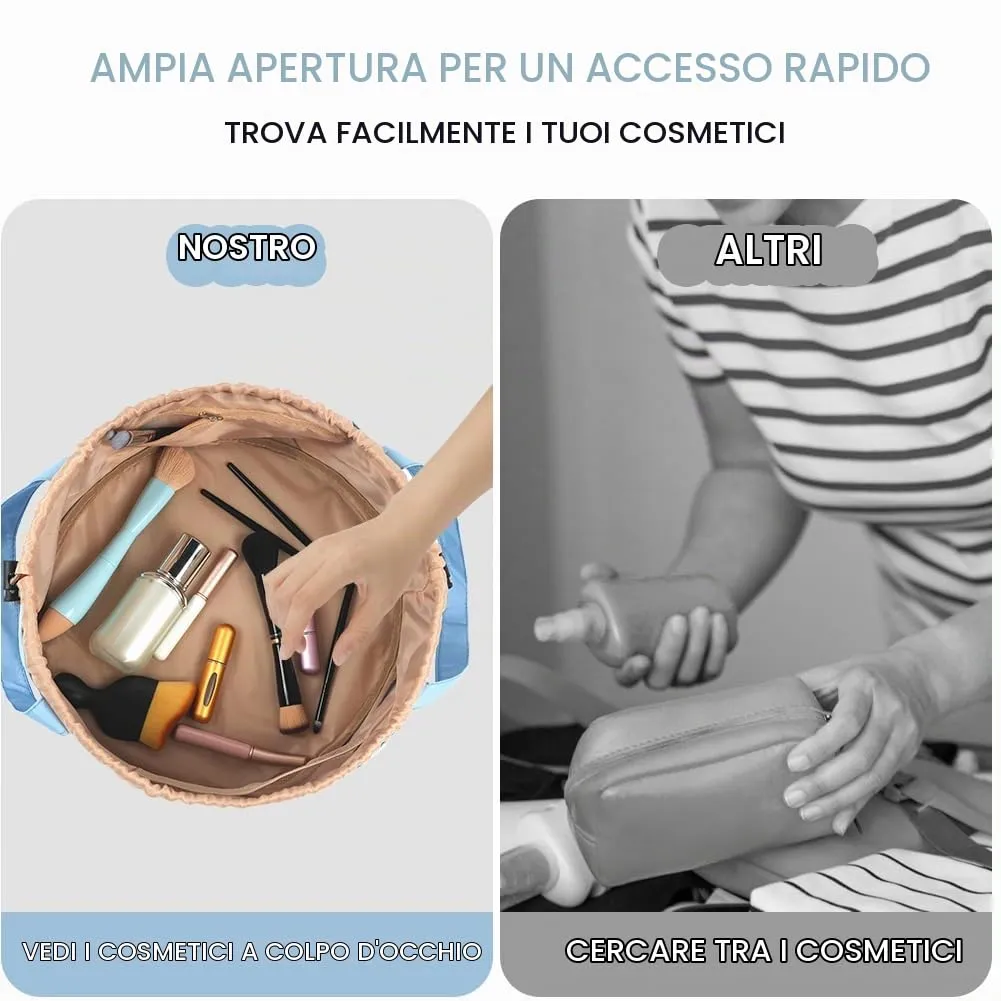 URAQT Borsa Cosmetica da Viaggio, Impermeabile, Portatile,Blu - immagine 7