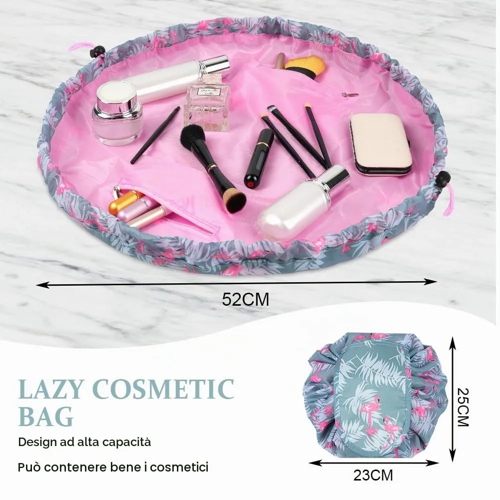 URAQT Borsa Cosmetica da Viaggio,  Impermeabile, Portatile,Fenicottero - immagine 4