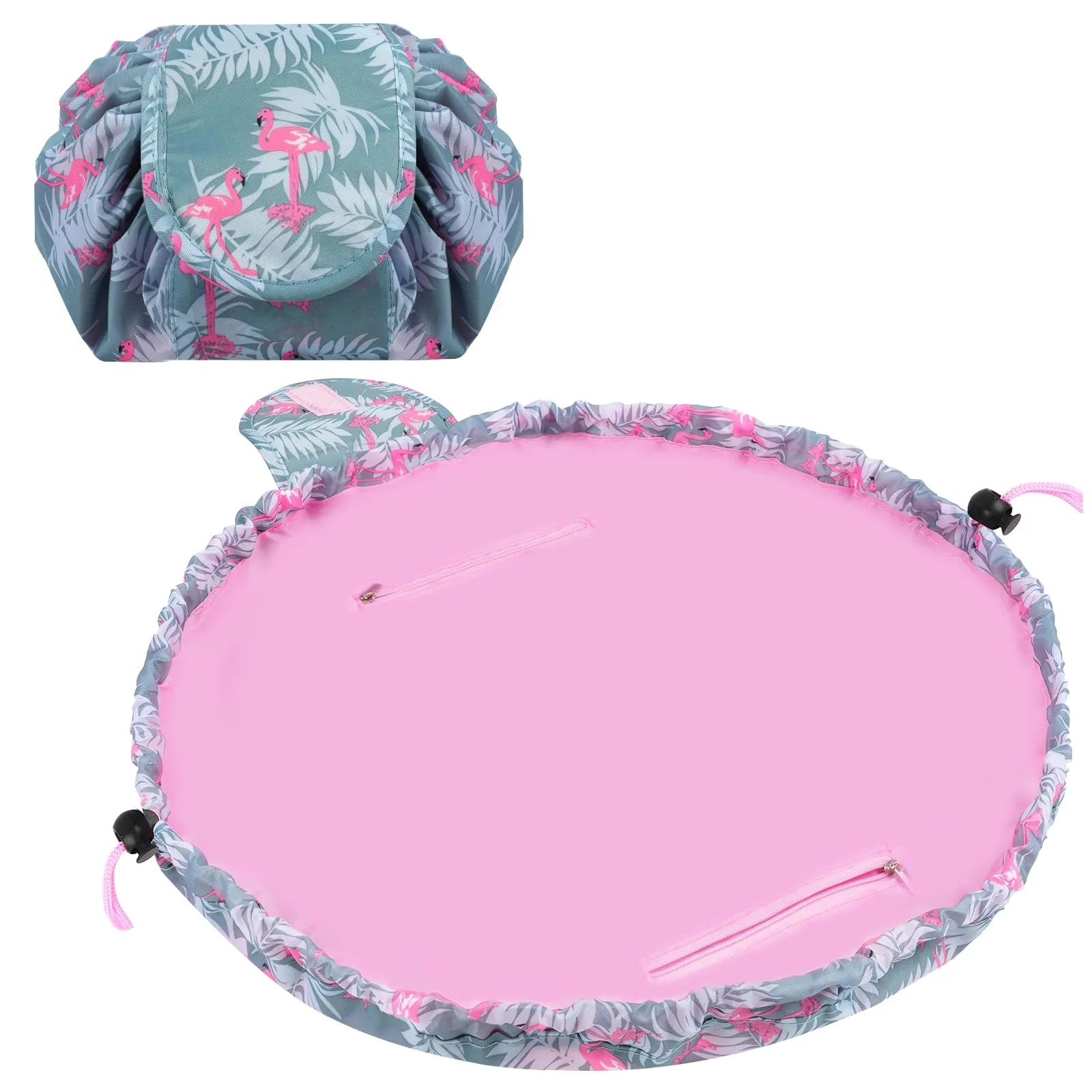URAQT Borsa Cosmetica da Viaggio,  Impermeabile, Portatile,Fenicottero - immagine 9