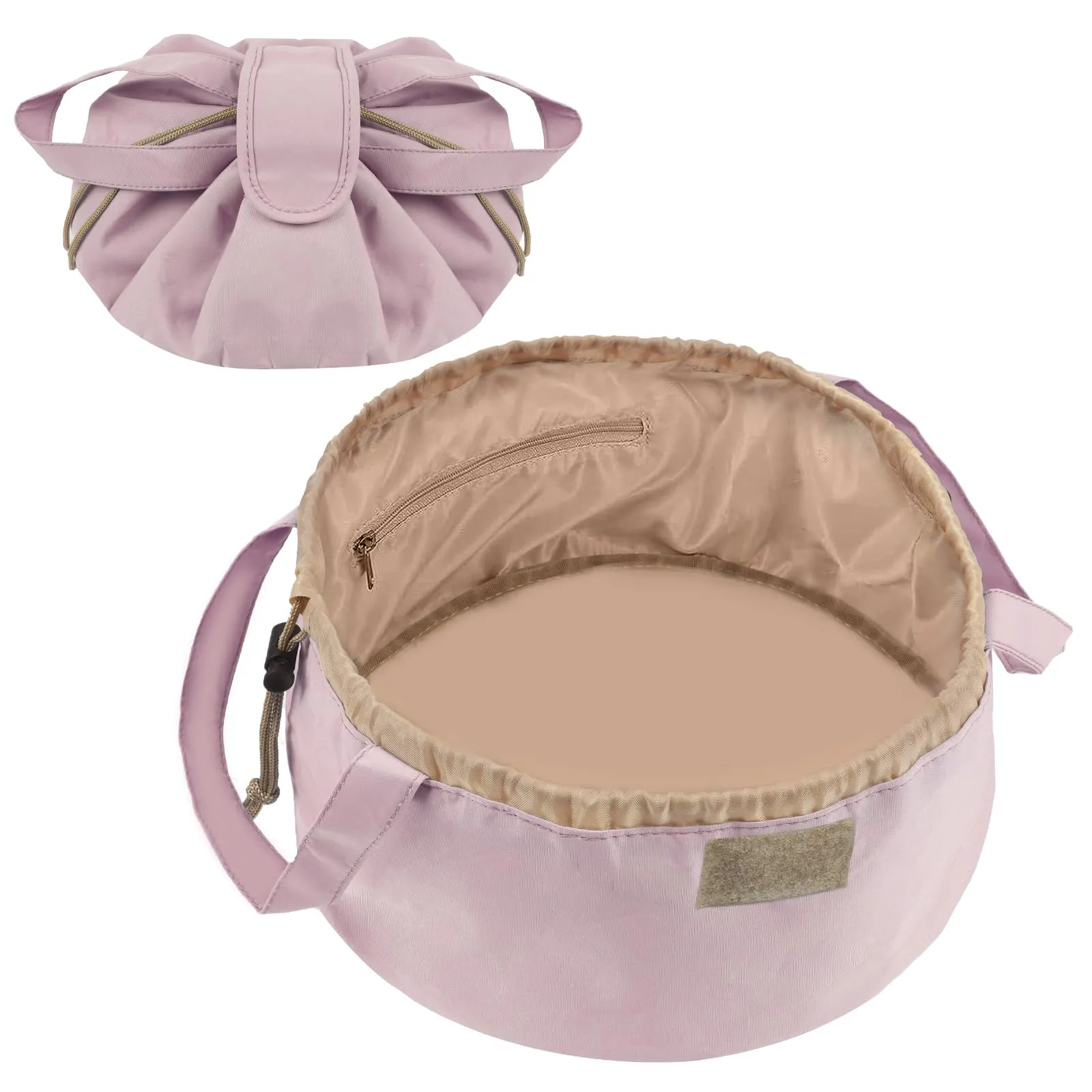 URAQT Borsa Cosmetica da Viaggio,Impermeabile,Portatile,Grigio Rosa Pallido - immagine 1