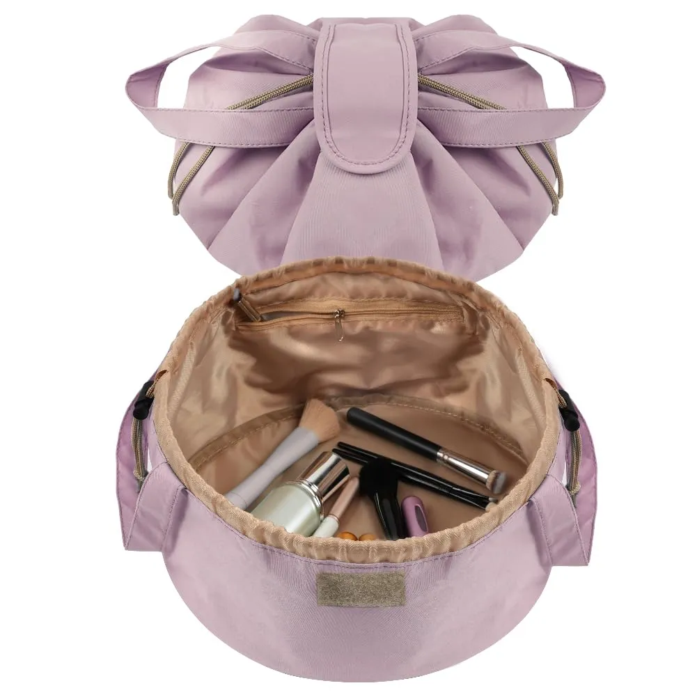 URAQT Borsa Cosmetica da Viaggio,Impermeabile,Portatile,Grigio Rosa Pallido - immagine 9