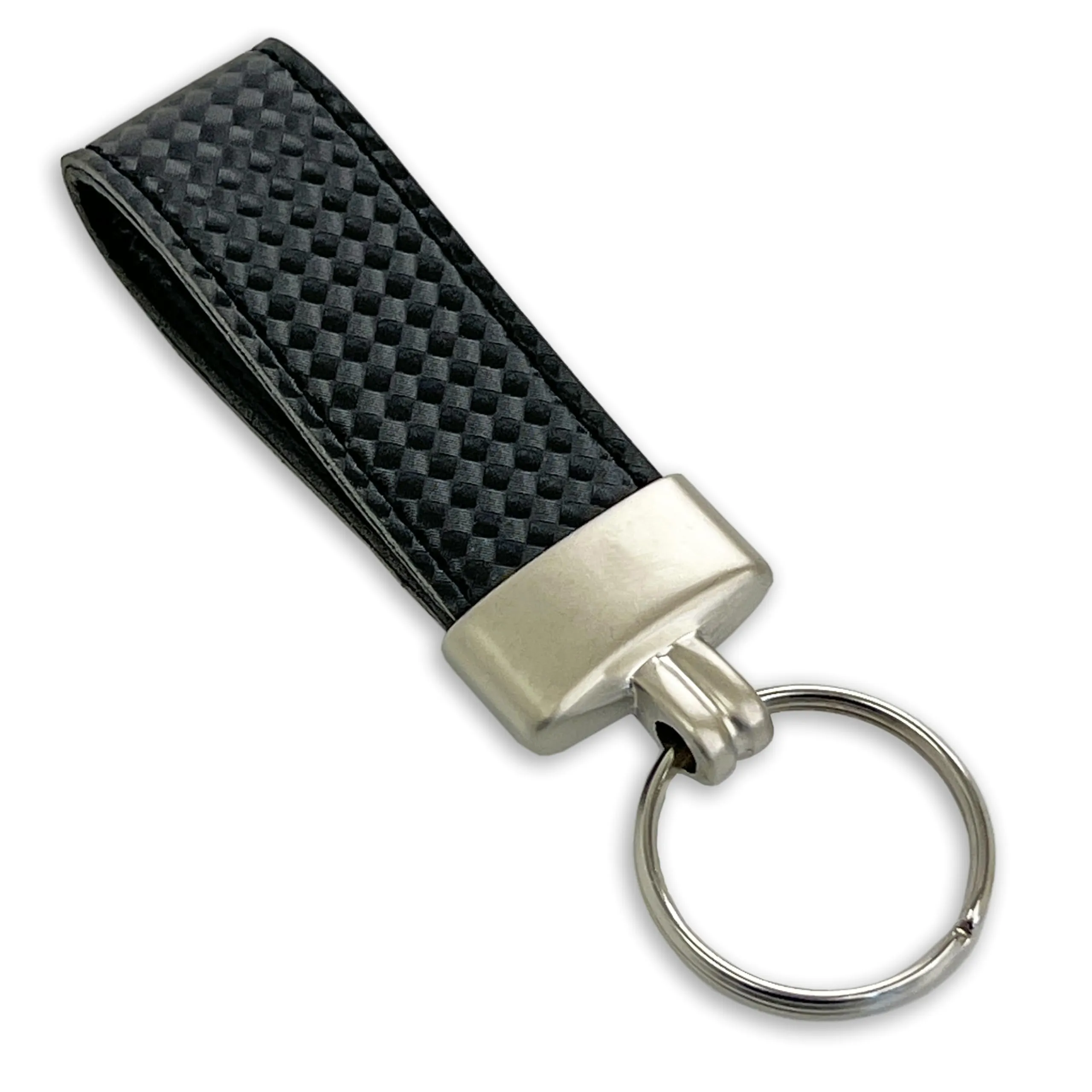 pubblimania Portachiavi Sportivo Tipo Carbonio con anello. Utile per le chiavi di Casa, Auto, Moto, Scooter, Cancello. Leggero e molto resistente (Tipo Carbonio) - immagine 1