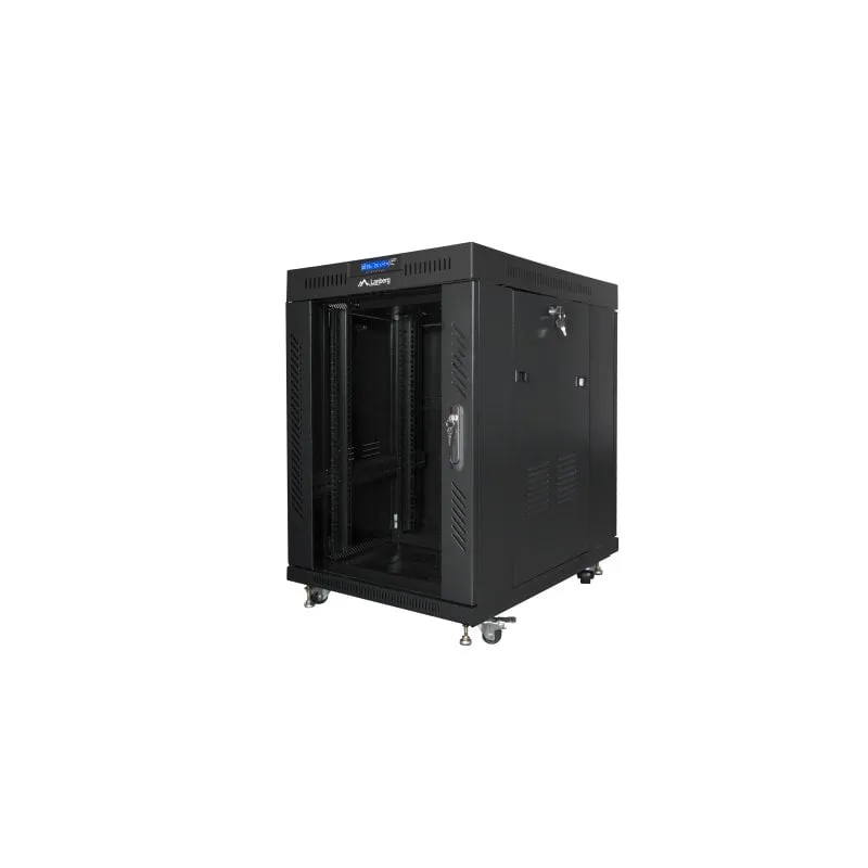 Armadio Rack Lanberg FF01-6815-12BL 15U 1200kg LCD Ventilato NeroArmadio Rack Lanberg FF01-6815-12BL 15U 1200kg LCD Ventilato Nero - immagine 1