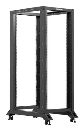 Rack Lanberg OR01-6032-B 32U 600 kg Nero Autonomo con Ruote e Guide Montaggio - immagine 1