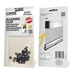 Bottoni antivento zanzariera Alvaro Clip 20 pz Nero IART5071 - immagine 1