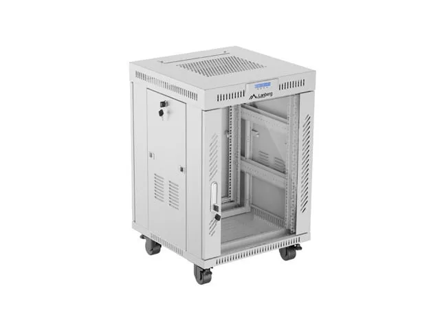 Armadio Rack Lanberg FF01-6615-12SL 15U Grigio 1200kg IP20 con Serratura e Ventole - immagine 1