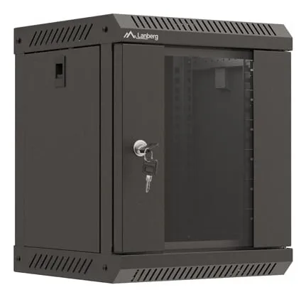 Bastidor da parete Lanberg WF11-3306-10B 6U 30 kg con serratura e gestione cavi - immagine 1