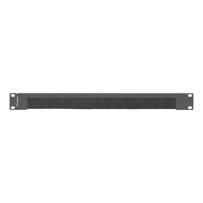 Panel pasacables Lanberg AK-1103-B con cepillo Metal Negro 1U 19" - immagine 1