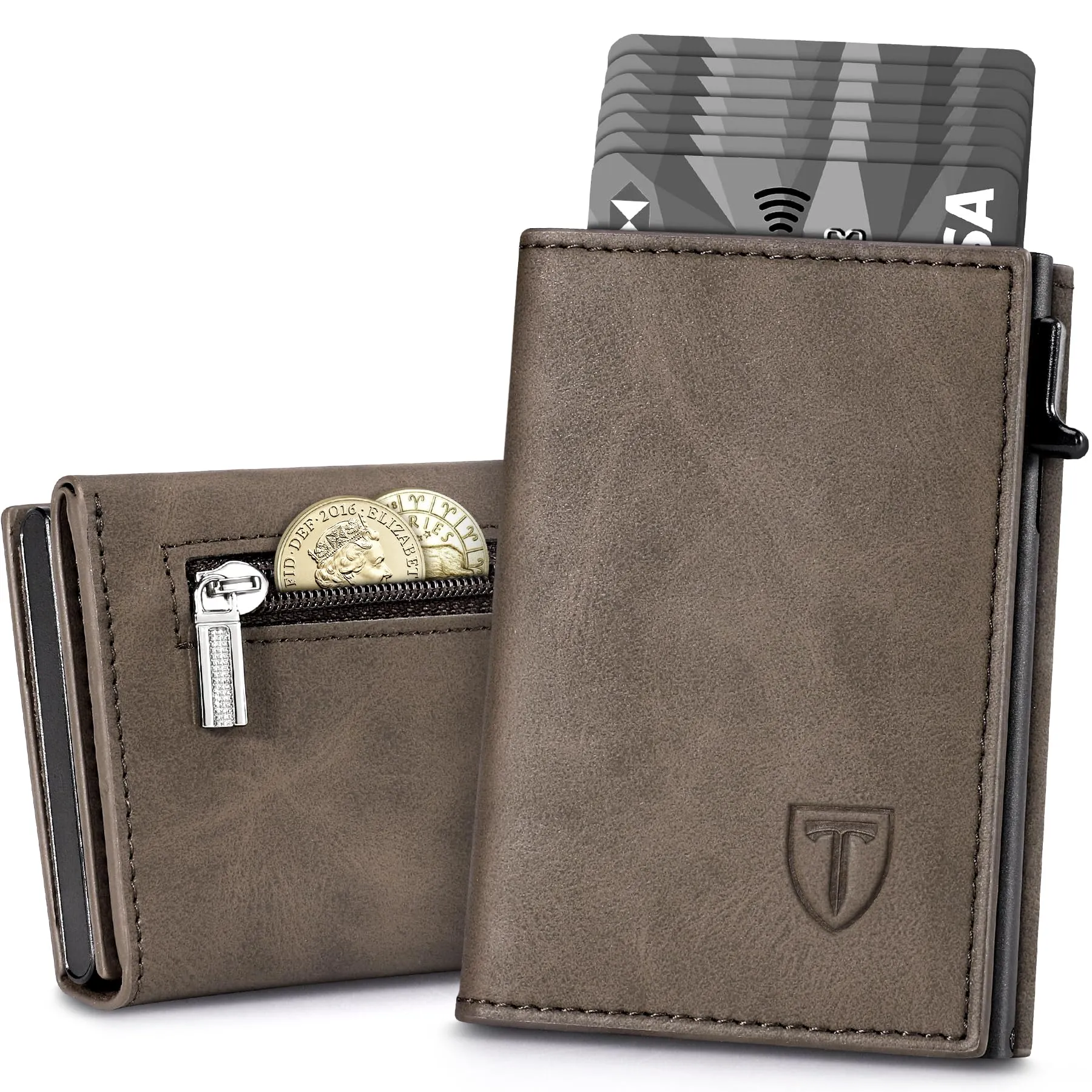 Tomylv Portafoglio Uomo Slim-Porta Carte di Credito-Magnetico Chiusura-RFID - immagine 1