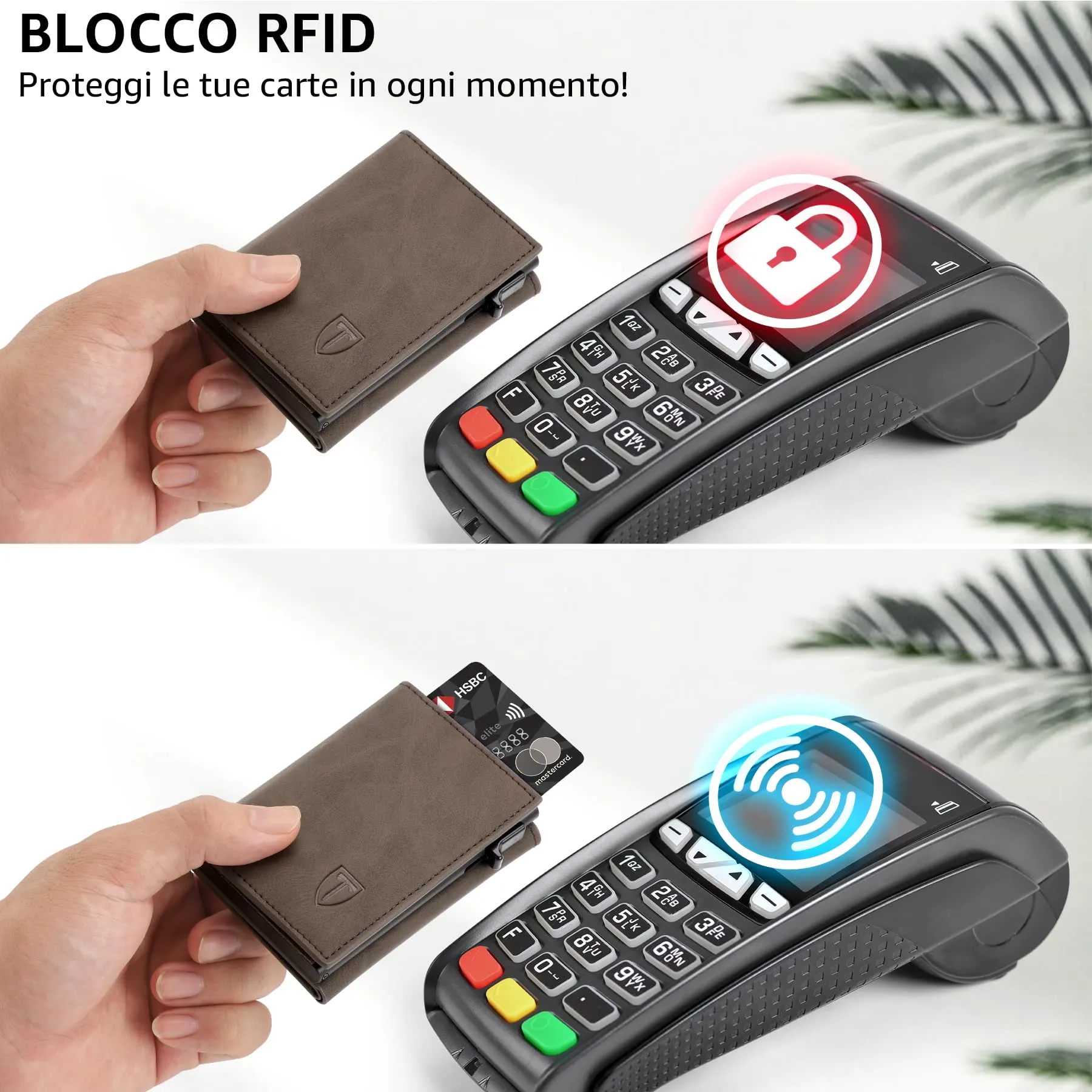Tomylv Portafoglio Uomo Slim-Porta Carte di Credito-Magnetico Chiusura-RFID - immagine 3