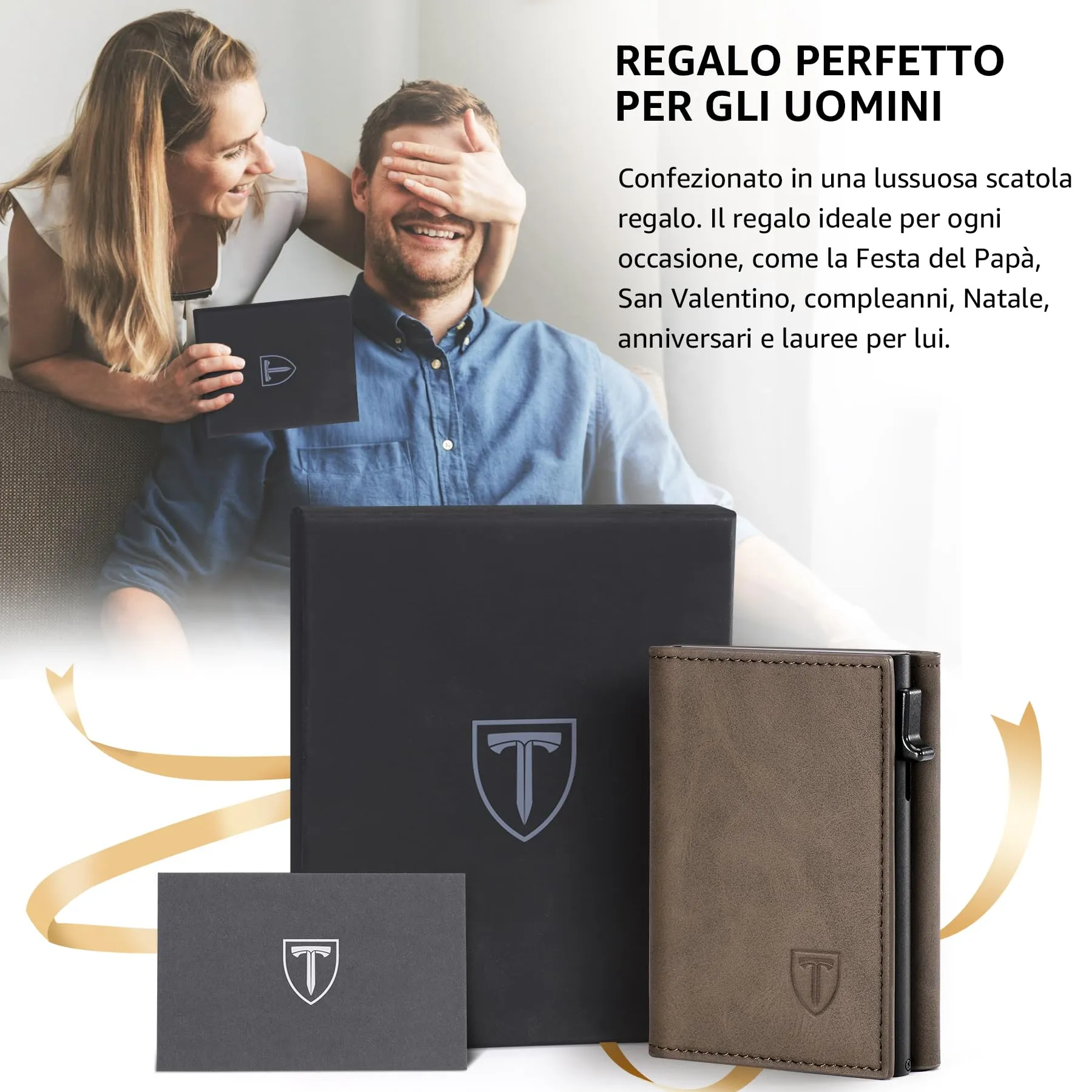 Tomylv Portafoglio Uomo Slim-Porta Carte di Credito-Magnetico Chiusura-RFID - immagine 7