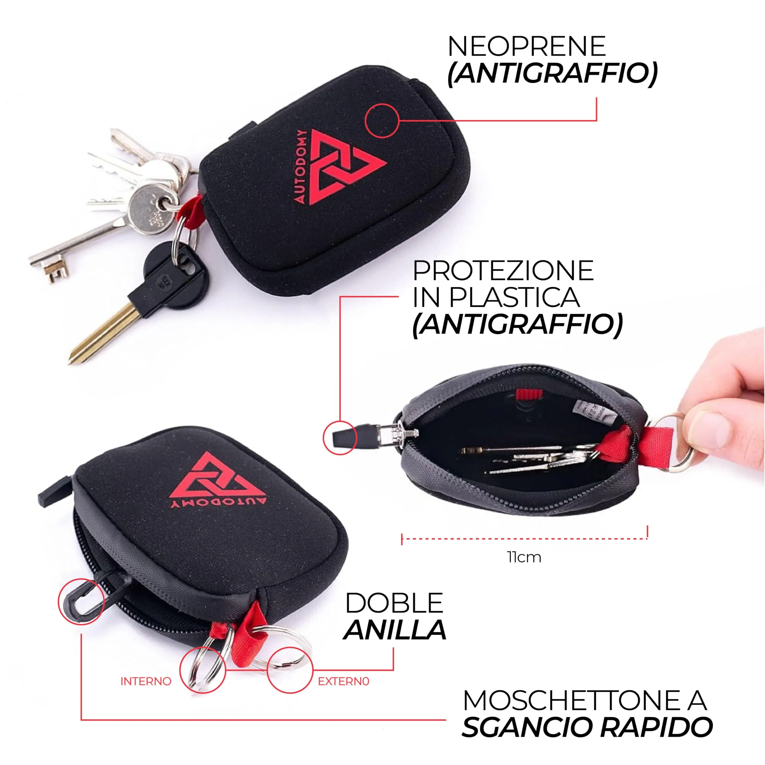 Autodomy Portachiavi per Moto | Anelli Portachiavi Interni e Esterni - immagine 2
