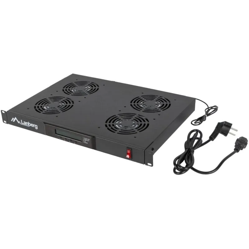 Ventilation Panel Lanberg AK-1503-B 19" 4 Ventole Nero 1U 76 W Ventilation Panel Lanberg AK-1503-B 19" 4 Ventole Nero 1U 76 W - immagine 1