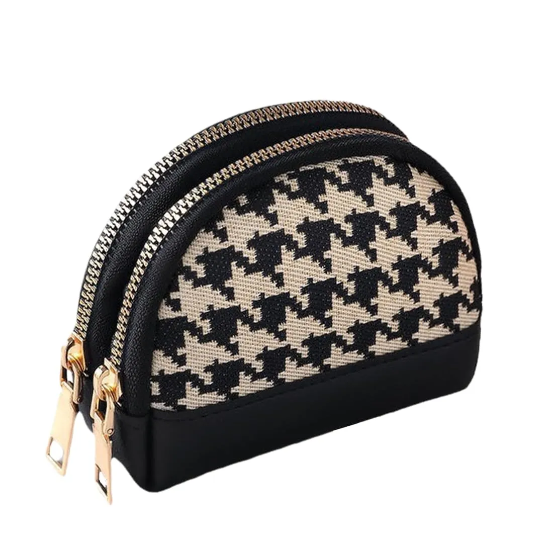 Portafoglio con Mini Custodia da Donna in Pelle - Portamonete con Cerniera, Portatile, Mini Tasca Porta Monete Nero - immagine 1