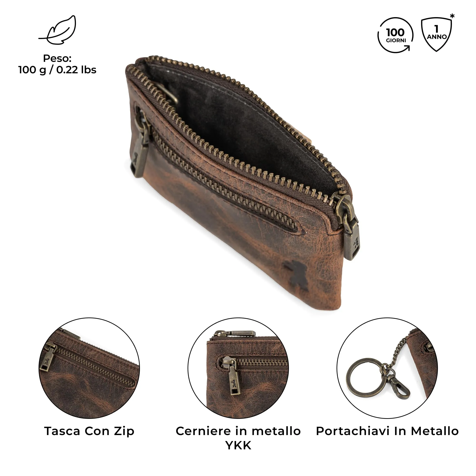 Berliner Bags Portamonete Eli Portachiavi Compatto in Vera Pelle con RFID - immagine 3