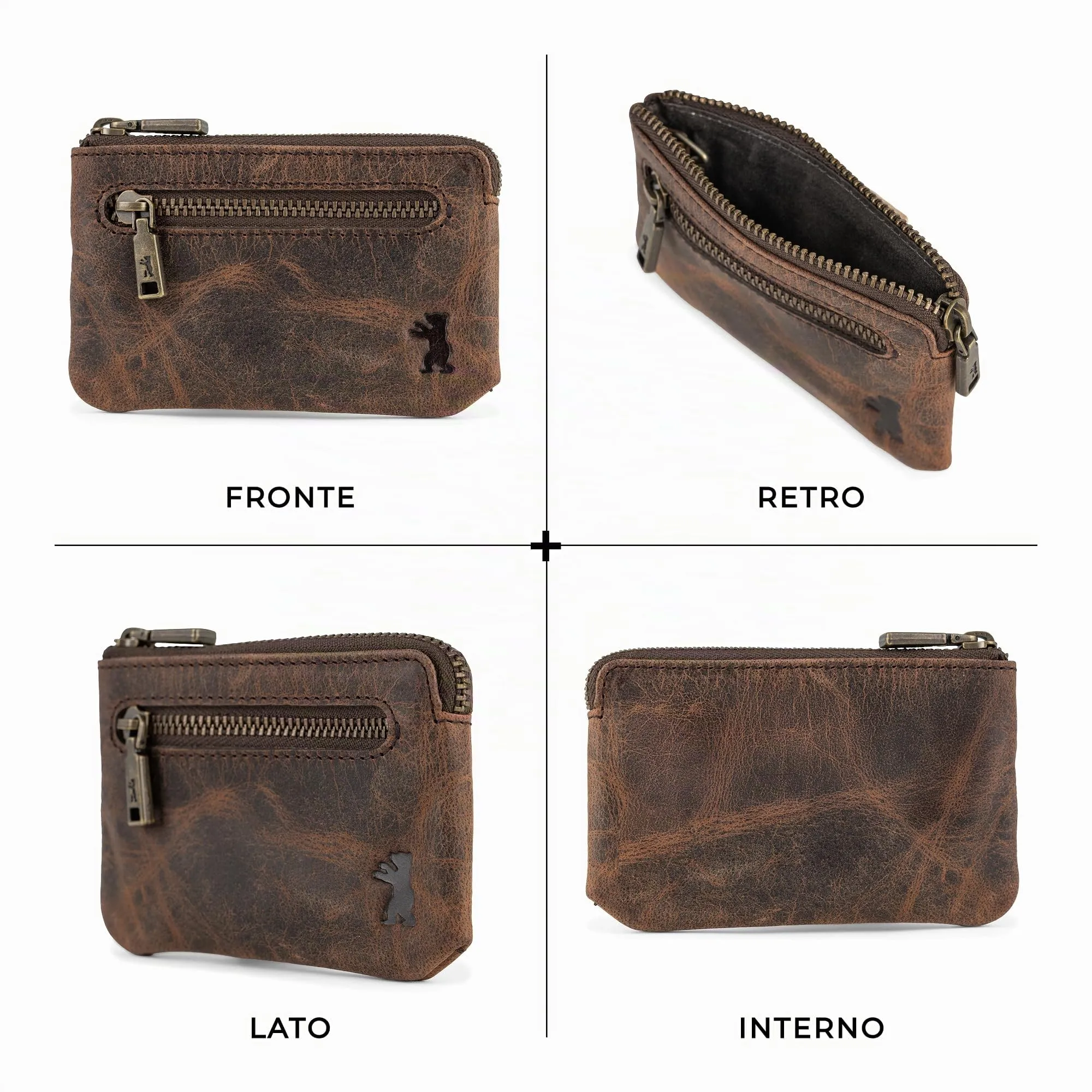 Berliner Bags Portamonete Eli Portachiavi Compatto in Vera Pelle con RFID - immagine 4