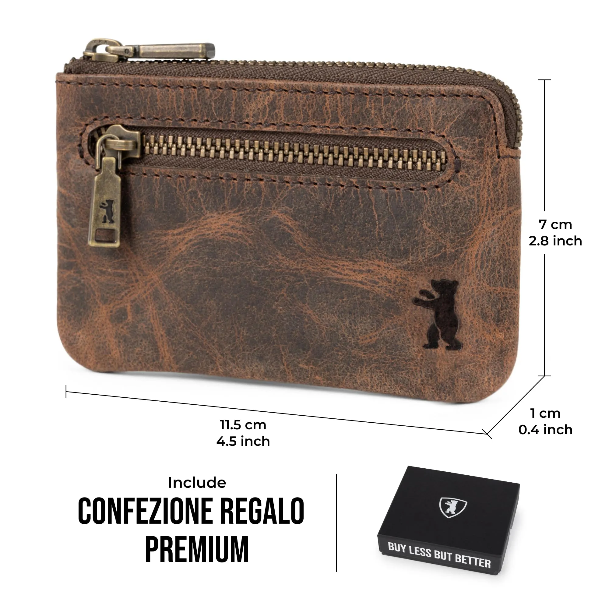 Berliner Bags Portamonete Eli Portachiavi Compatto in Vera Pelle con RFID - immagine 6
