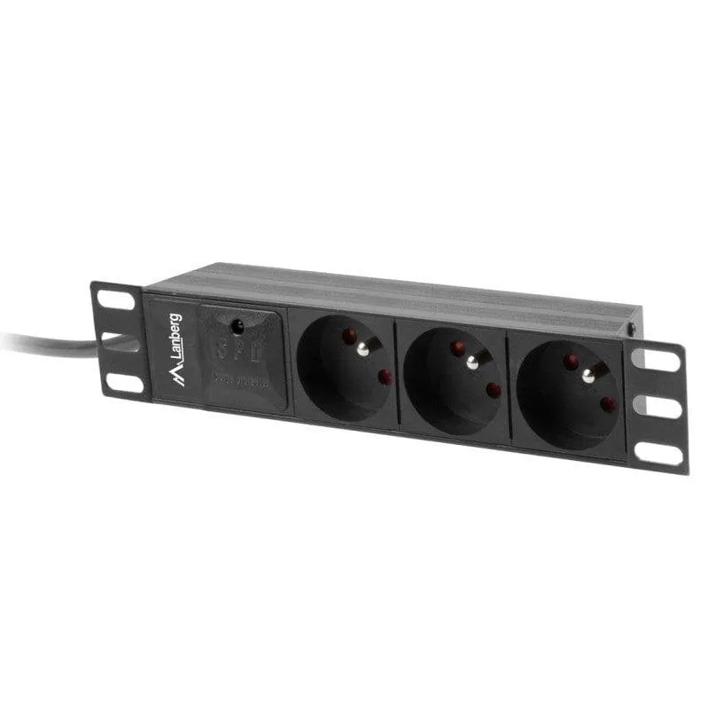 Multipresa Lanberg PDU-03E-0200-BK 3 prese tipo E con protezione sovratensioni - immagine 1