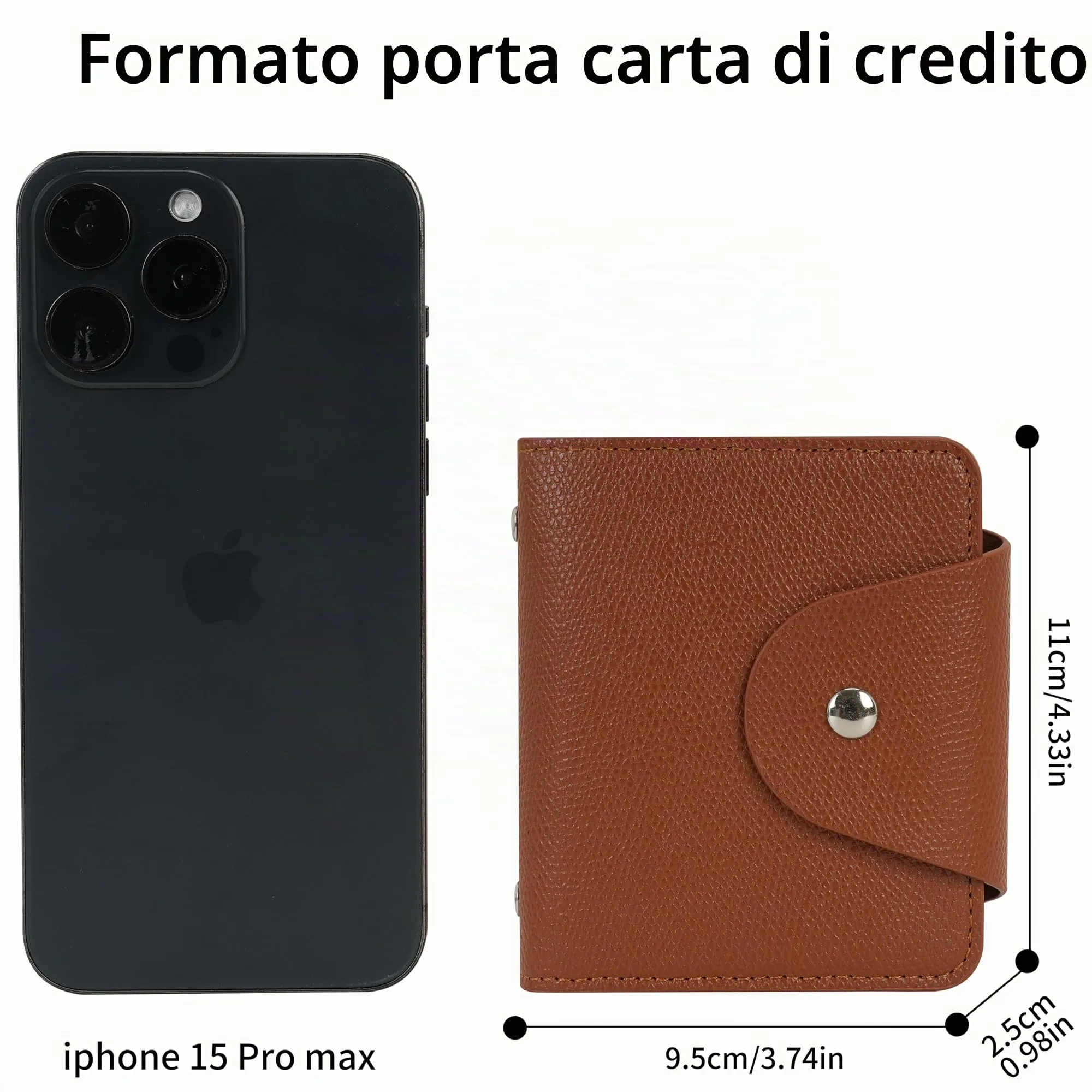 IHIGOGOFA Porta Carte di Credito Pelle per Donna Uomo 40 Slots per Schede 2 Finestra ID - immagine 6