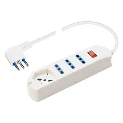 Multipresa tavolo con interruttore 4P 10/16A Salvaspazio Bianco PP2530 - immagine 1