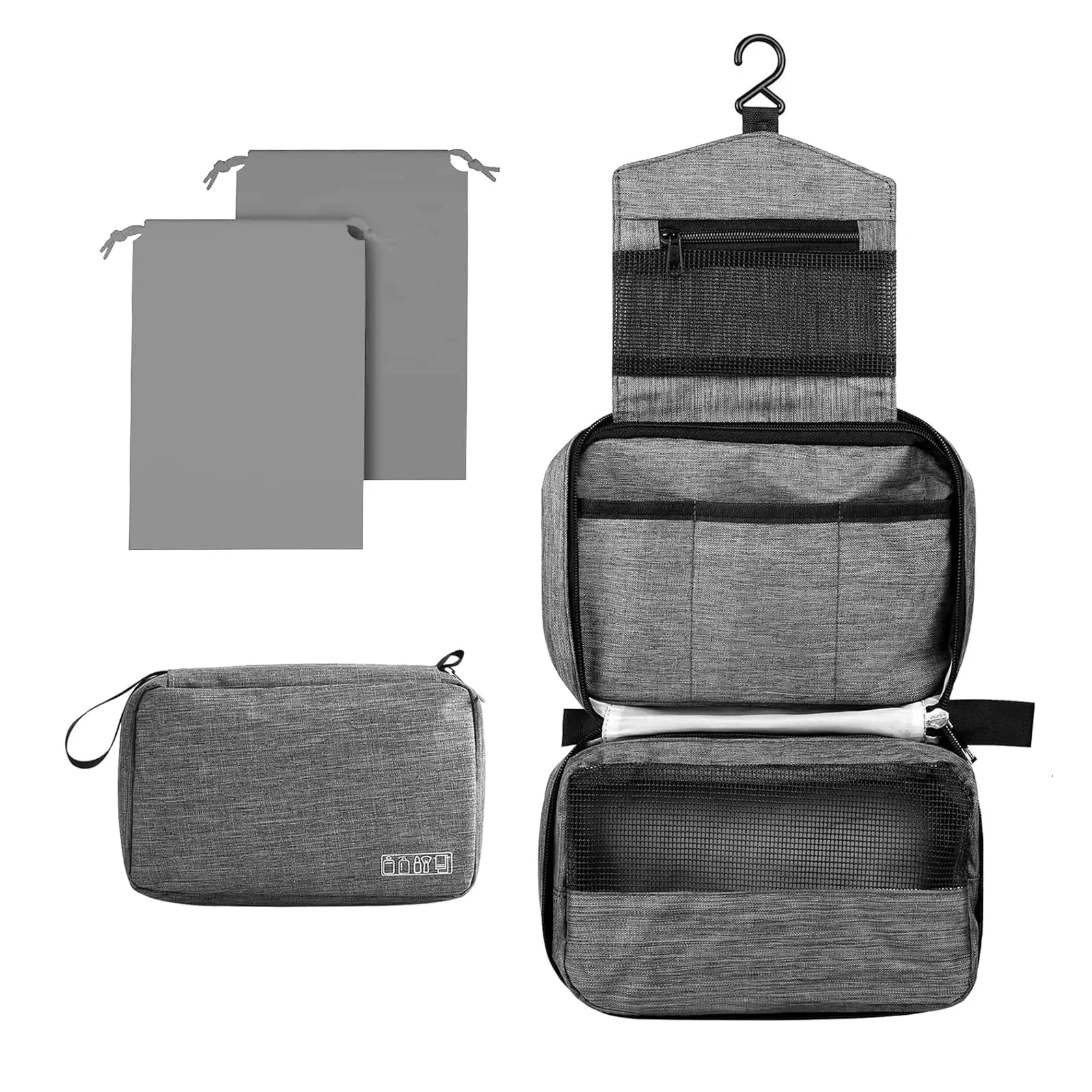 Aucuu Beauty Case da Viaggio Appendere, Borsa da Toilette per Donna Uomo, Impermeabile Trousse Trucchi, Beauty Case per Organizzare Cosmetici Oggetti Personali - immagine 1